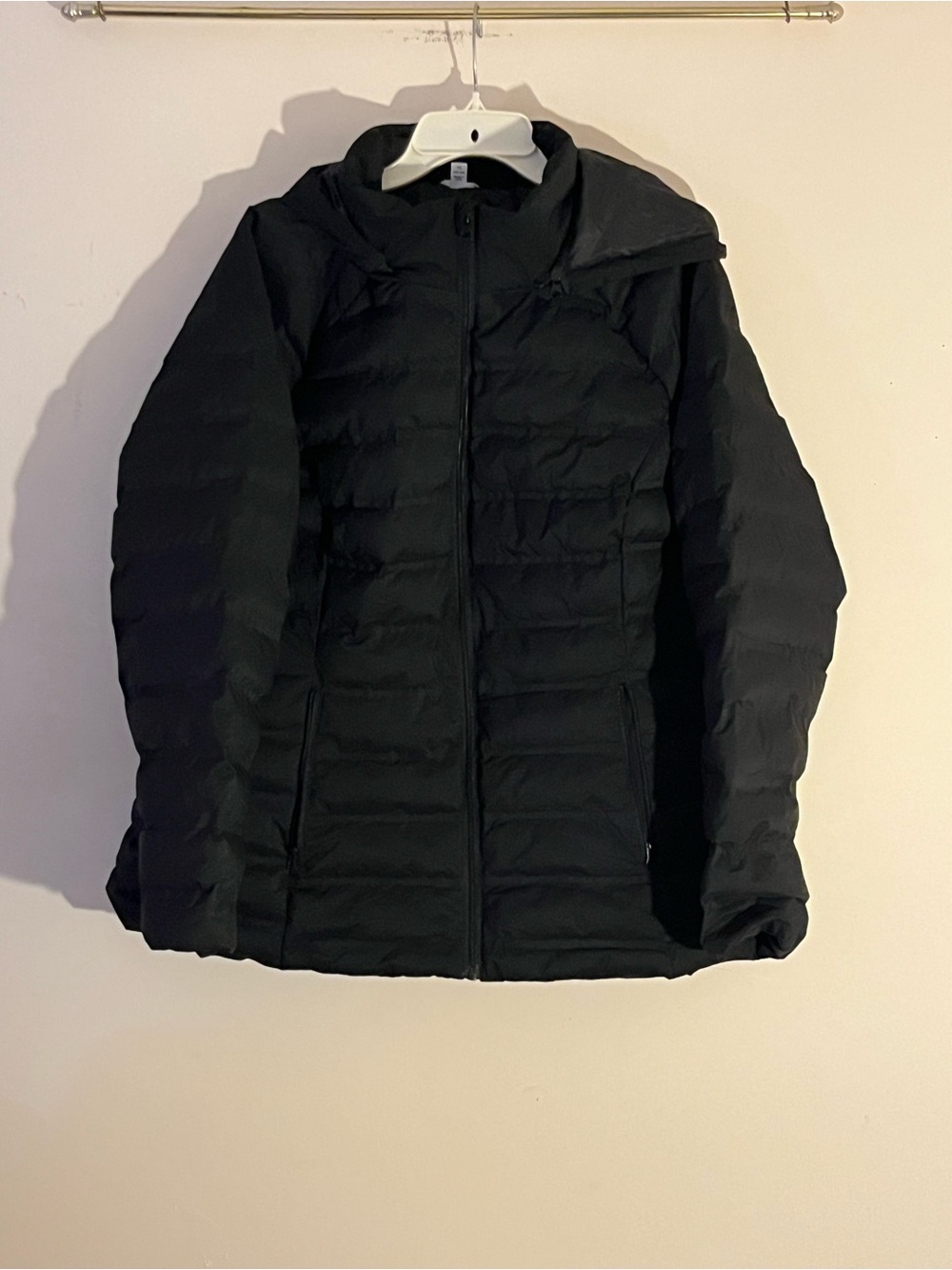 Time and Tru Black Quilted Hooded Puffer Coat